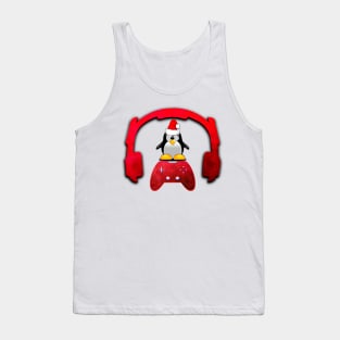 Merry Christmas Penguin - Gaming Music Headphones - Christmas Holiday Gift Tank Top